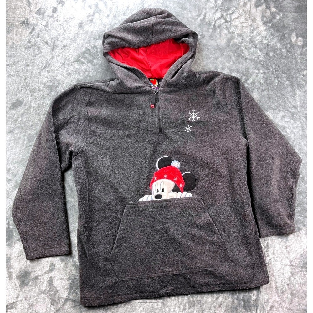 Mickey Unlimited Womens 18W 20W Gray Red Minnie‎ Mouse Hoodie Fleece Pullover